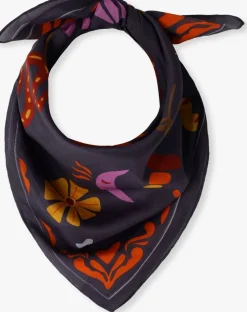 antraciet bonnie studios sjaal navy mixed scarf