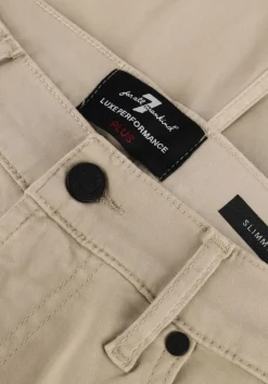 beige 7 for all mankind slim fit jeans 5-pocket slimmy stretch sateen
