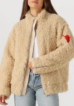 beige alix the label teddy jas ladies woven teddy coat