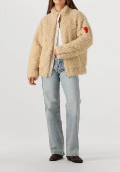 beige alix the label teddy jas ladies woven teddy coat