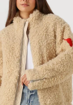 beige alix the label teddy jas ladies woven teddy coat