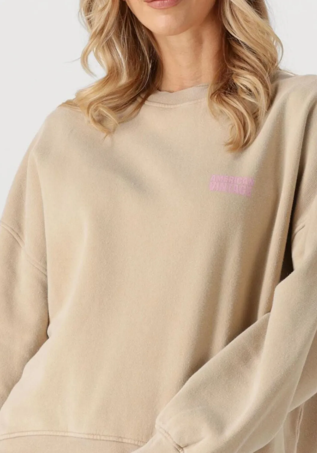 beige american vintage trui plizzy