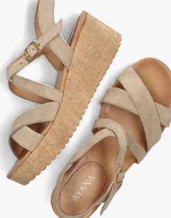 beige ayana sandalen met hak 722032