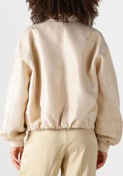 beige beaumont jack goldie bomber jacket