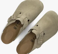 beige birkenstock instappers boston heren