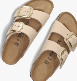 beige birkenstock slippers arizona big buckle