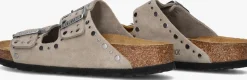 beige birkenstock teenslippers arizona rivet border