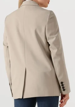 beige closed blazer fitted doublebreasted