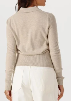 beige closed trui cardigan with collar