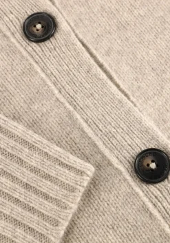 beige closed trui rollneck cardigan