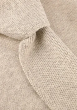 beige closed trui scarf neck long sleeve