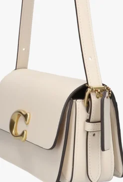 beige coach schoudertas zoe shoulder bag
