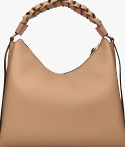 beige coccinelle schoudertas double grainy