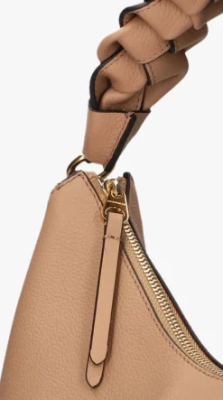 beige coccinelle schoudertas double grainy