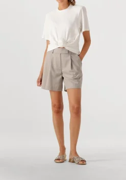 beige co'couture broeken vidacc crop pleat shorts