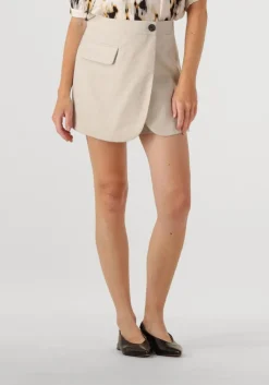 beige co'couture korte broek lisacc linen wrap skort
