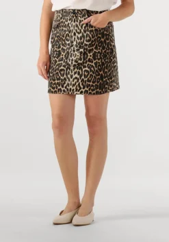 beige co'couture minirok leocc denim skort