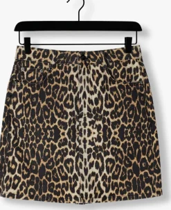 beige co'couture minirok leocc denim skort