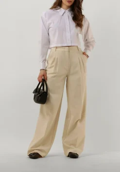 beige co'couture pantalon vola pleated long pant