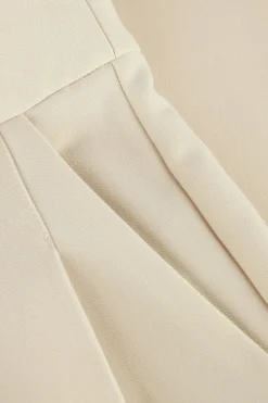 beige co'couture pantalon volacc barrel pleat long pant