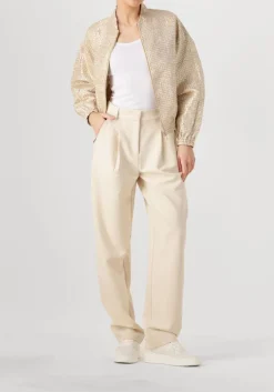 beige co'couture pantalon volacc barrel pleat long pant
