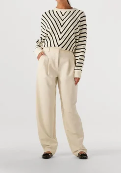 beige co'couture pantalon volacc barrel pleat long pant