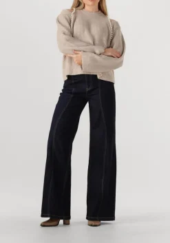 beige co'couture trui row rib pearl knit