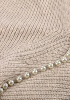 beige co'couture trui row rib pearl knit