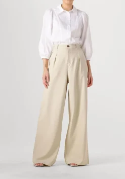 beige co'couture wijde broek nanacc pleat ll pant