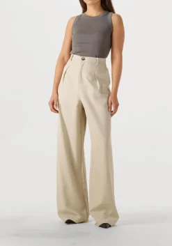 beige co'couture wijde broek nanacc pleat ll pant