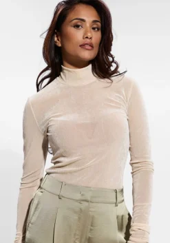 beige dante6 top olya velvet layering mesh top