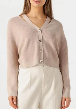 beige dante6 vest jeny rib knit cardigan