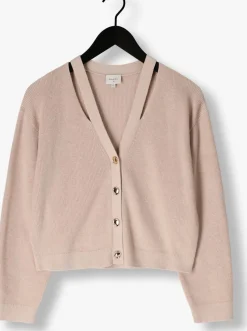 beige dante6 vest jeny rib knit cardigan