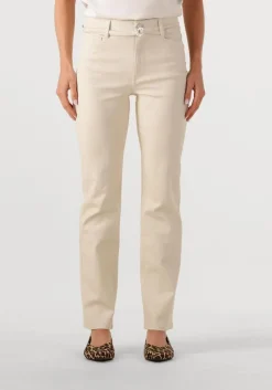 beige dante6 wijde broek amanda metallic straight cropped jeans