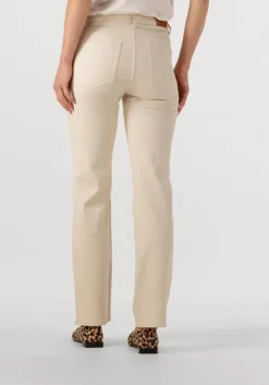 beige dante6 wijde broek amanda metallic straight cropped jeans