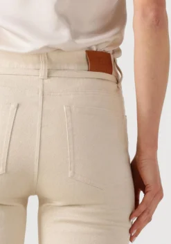 beige dante6 wijde broek amanda metallic straight cropped jeans