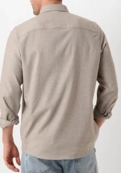 beige drykorn casual overhemd ramis