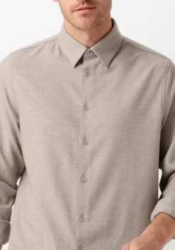 beige drykorn casual overhemd ramis