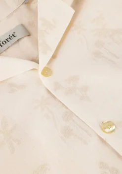 beige forét casual overhemd peer flower jacquard ss shirt