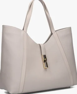 beige furla schoudertas goccia xl hobo
