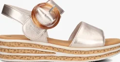 beige gabor platte sandalen 550.2