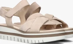 beige gabor platte sandalen 622.1