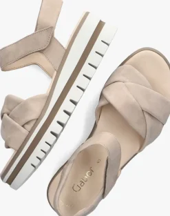 beige gabor platte sandalen 622.1