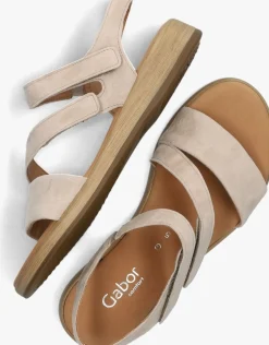 beige gabor platte sandalen 063