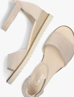 beige gabor sandalen met hak 780.2