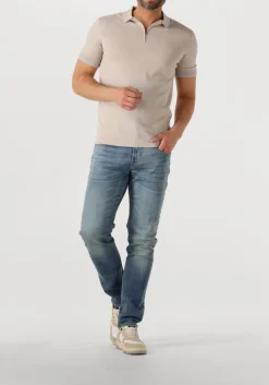 beige genti polo polo zip ss k2053-1260