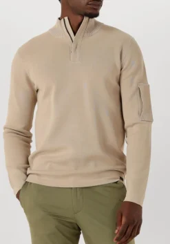 beige genti trui turtle zip