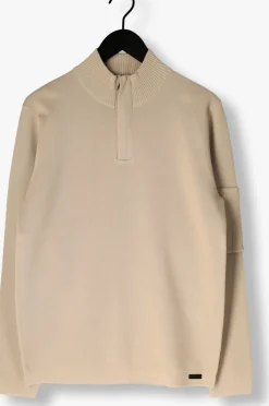 beige genti trui turtle zip
