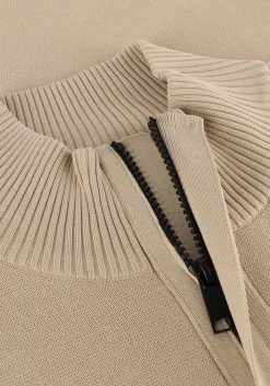 beige genti trui turtle zip