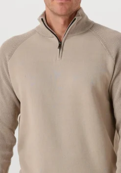beige genti trui turtle zip